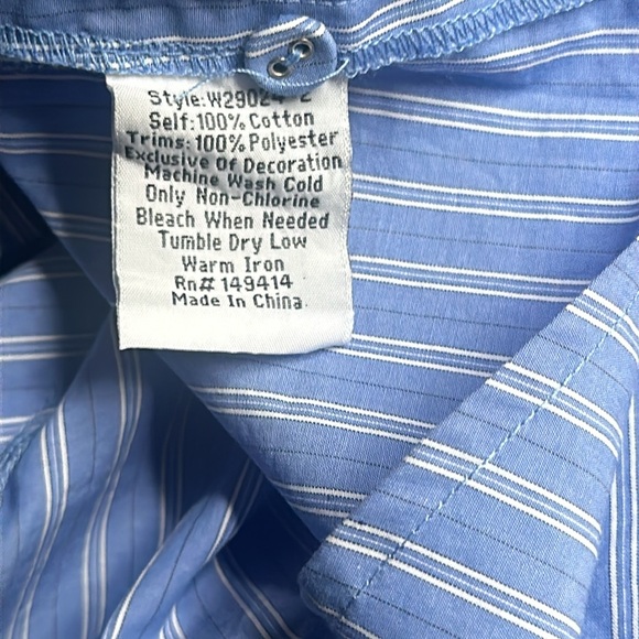 Johnny Was Camellia Embroidered Blue Striped Casual Tunic Dress Size M - Picture 8 of 12